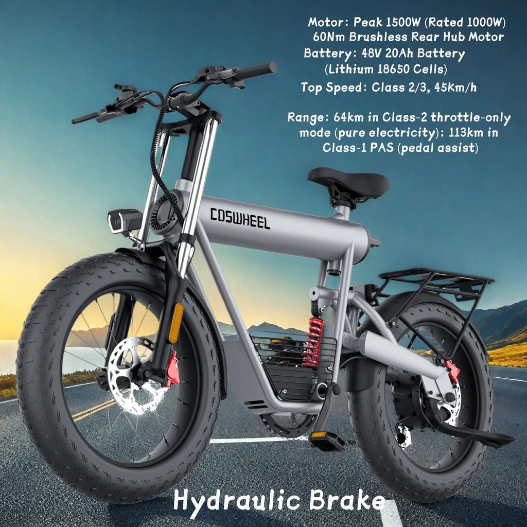 Electric bike Peak 1500W T20 48V20AH Detachable battery adult Hydraulic brakes Electric Bicycle Off-road 45km/h Speed E-bike