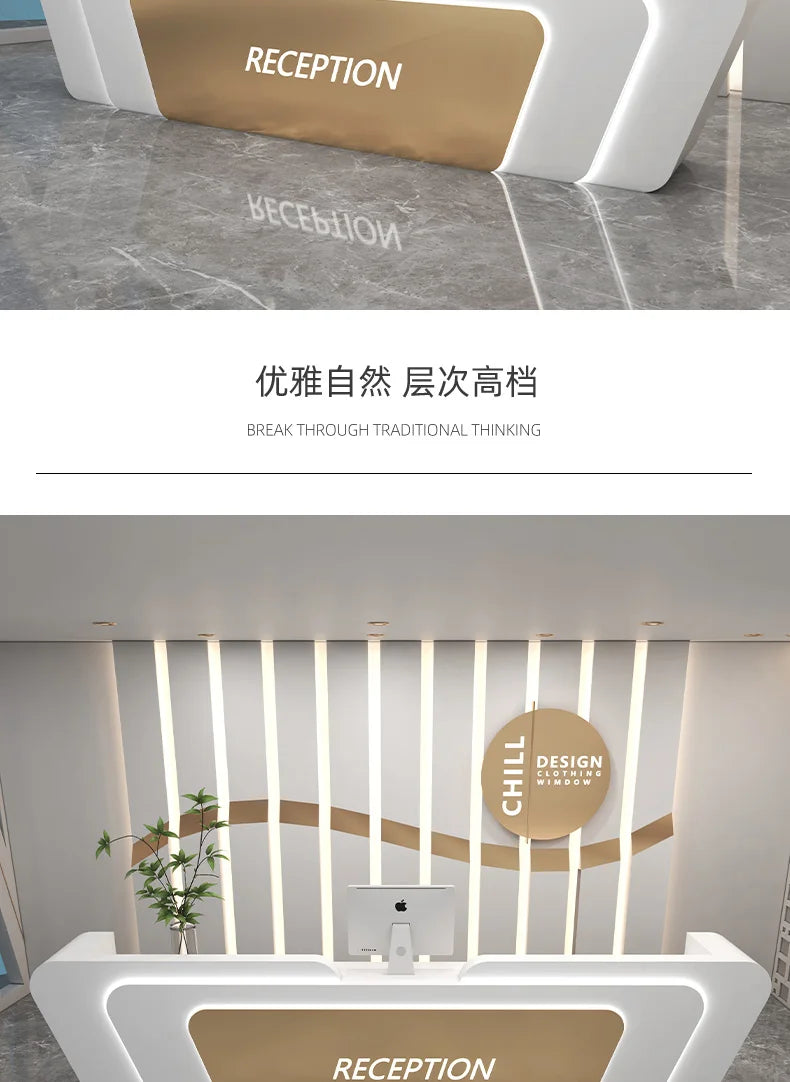 Italian Minimalist Checkout Counter Nordic Luxury Beauty Salon Medical Reception Desks Training Institution Office Furniture FYR