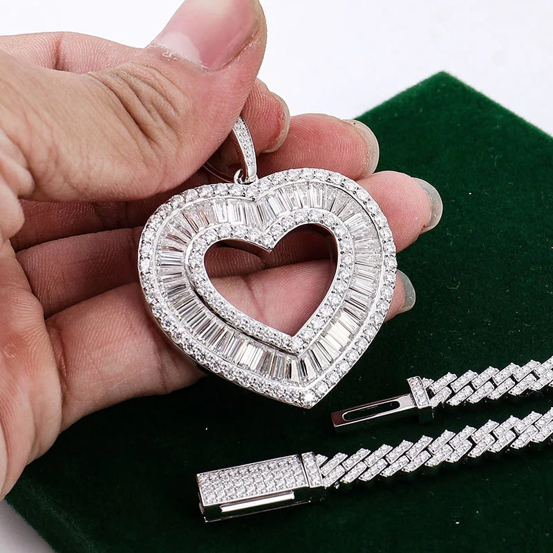 Provence Hip Hop Necklace for Men Moissanite Pendant for Women 18 Inch S925 Miami Rocky Drop Necklace Custom Jewelry