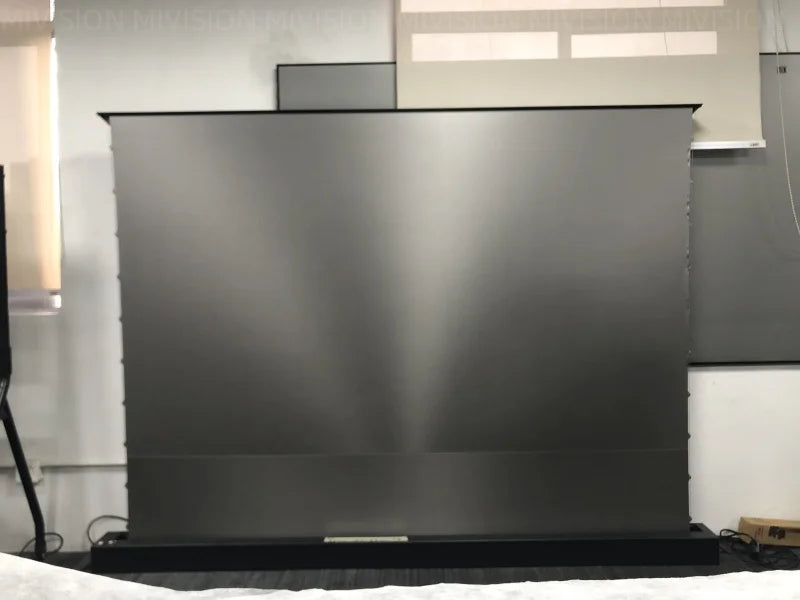Motorized Fresnel ALR Floor Rising Projector Screen for Standard/Long Throw Projector, 8K Floor Stand Screen for Home Theater
