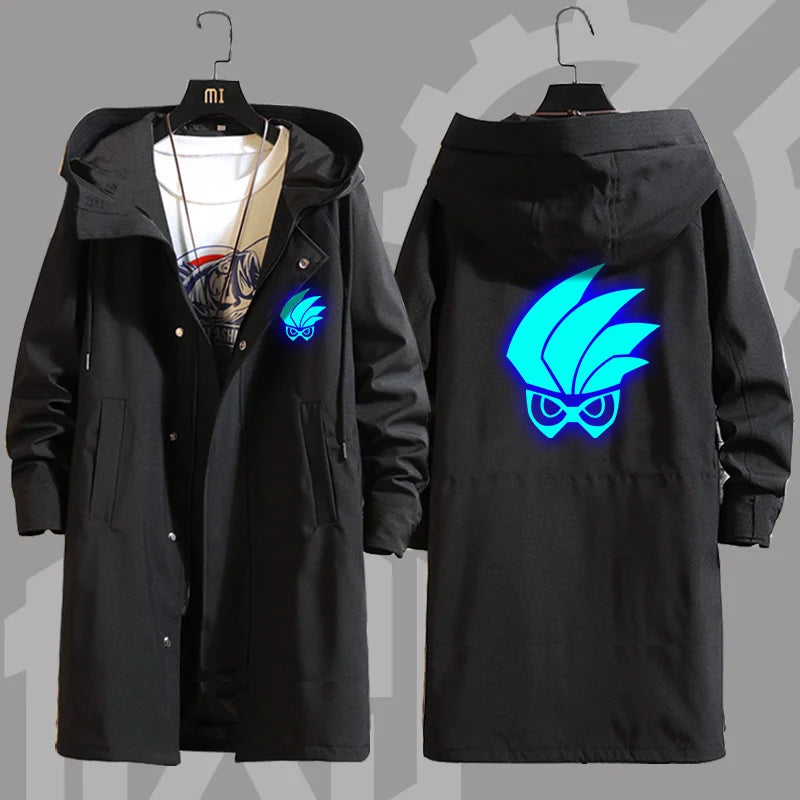 Anime Kamen Rider Printed Zipper Trench Long Coat Jacket Hooded Hoodies Cosplay Men Women Customized Cloaks
