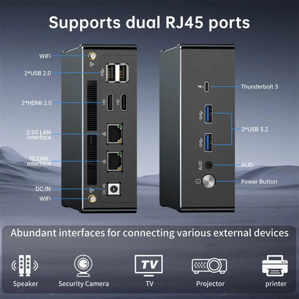 AMD Ryzen 9 7940HS 64GB DDR5 2TB NVMe WiFi6 Gaming Mini Pcs 4USB Type-C For 4K Streaming And LOW Power Supply Desktop Computer