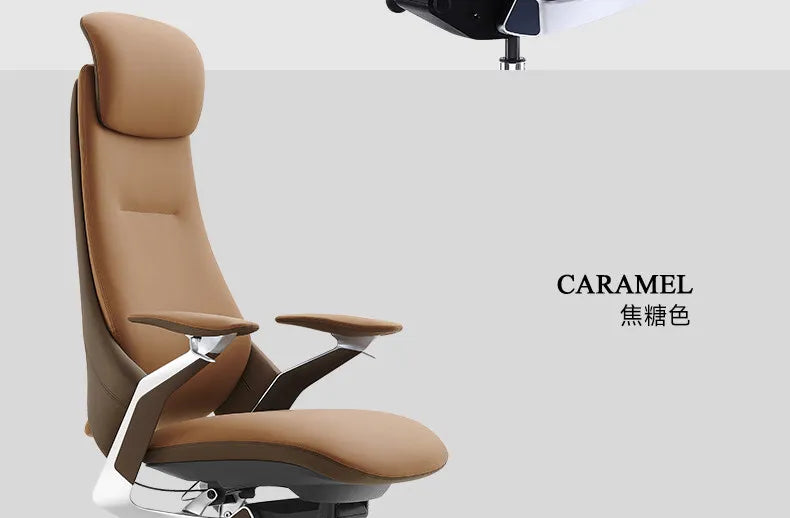 Computer Relaxing Office Chair Ergonomic Mobile Wheels Leather Office Chair Backrest Modern Sillas De Oficina Library Furniture