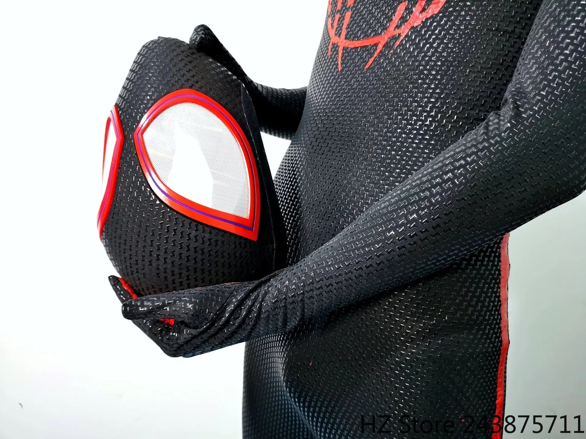 Miles Morales Spider-Man Jumpsuit & Mask Screen Printing 1:1 3D Handmade Customized Spiderman Suit Halloween Cos Costume Gift