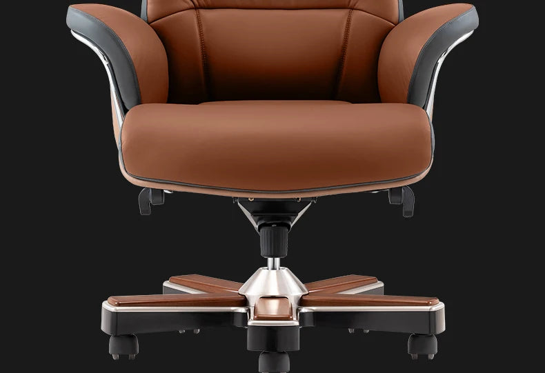 Italian Light Luxury Chiar Leather Boss Office Cowhide Comfortable President Chair Swivel Computer Silla Oficina Furniture