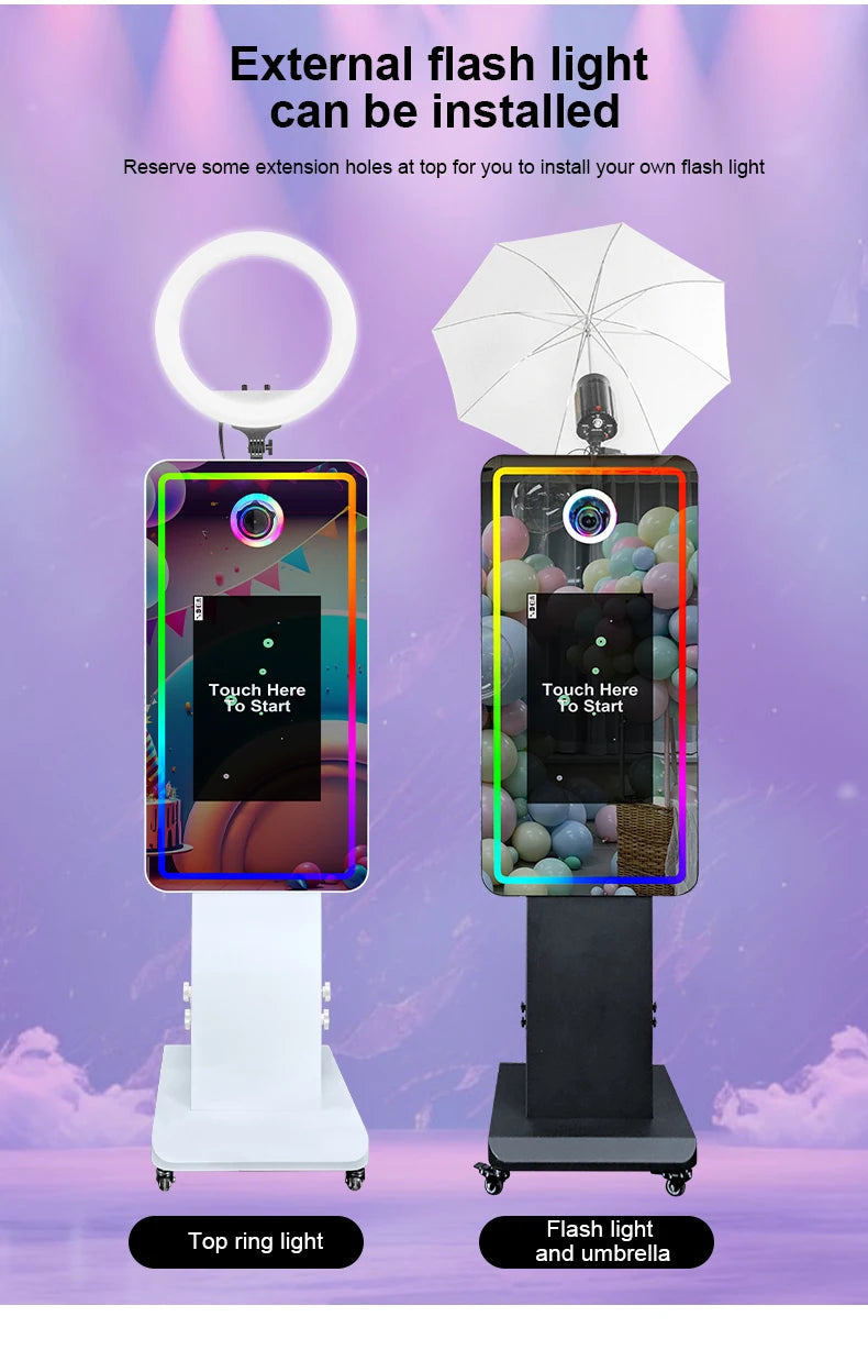 Magic Mirror Photobooth Machine LCD Touch Screen Wedding Party DSLR Selfie Photo Booth with Free Software