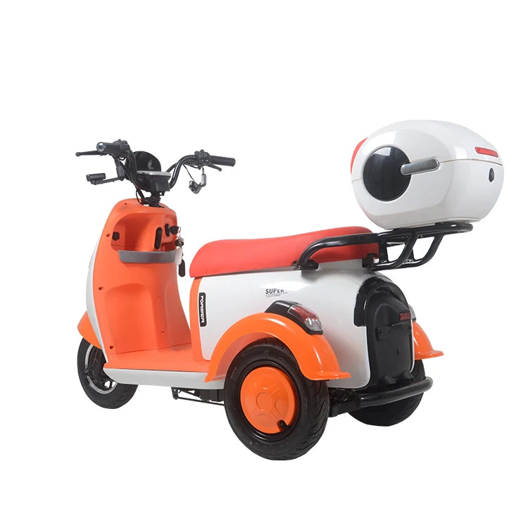 Stylish 500W Retro Electric Tricycle Three-Wheel Electric Scooter with Storage Box for Urban Travel
