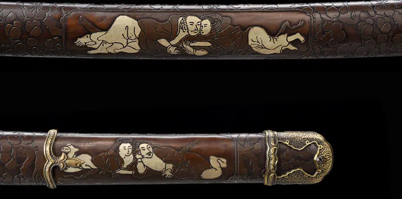 Wooden Sword, Japanese Officer's Sword, Saber Katana, Metal Saya Couple Pattern, Collection, Samurai Sword,Can Custom