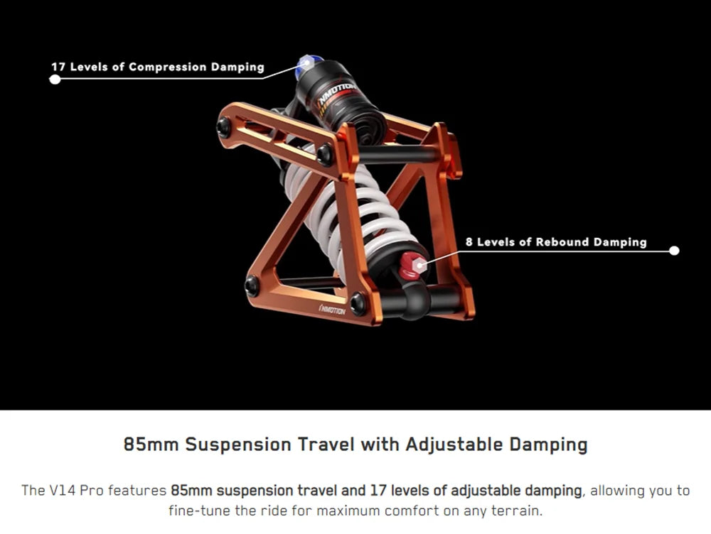 Original Inmotion V14 Pro 134V 2400Wh 50S Battery Top Speed 80KM/H Adjustable 85mm Suspension IPX6 Waterproof for Inmotion EUC