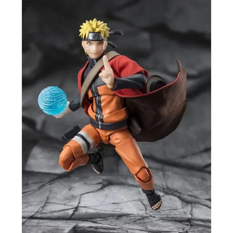 Original Bandai Naruto S.H.Figuarts SHF Uzumaki Naruto Sage Mode Savior of Konoha In Stock Anime Action Figures Model Toys