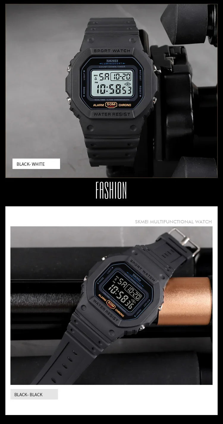 SKMEI 1628 Luxury Digital Men Watches Sports Waterproof Electronic Mens Wristwatches Military Back Light Clock 1988 Reloj Hombre