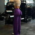 Gym Workout Wide Leg Leggings Women High Waist Tummy Control Loose Yoga Pants Woman Gray Hip Lifting Straight Sports Trousers