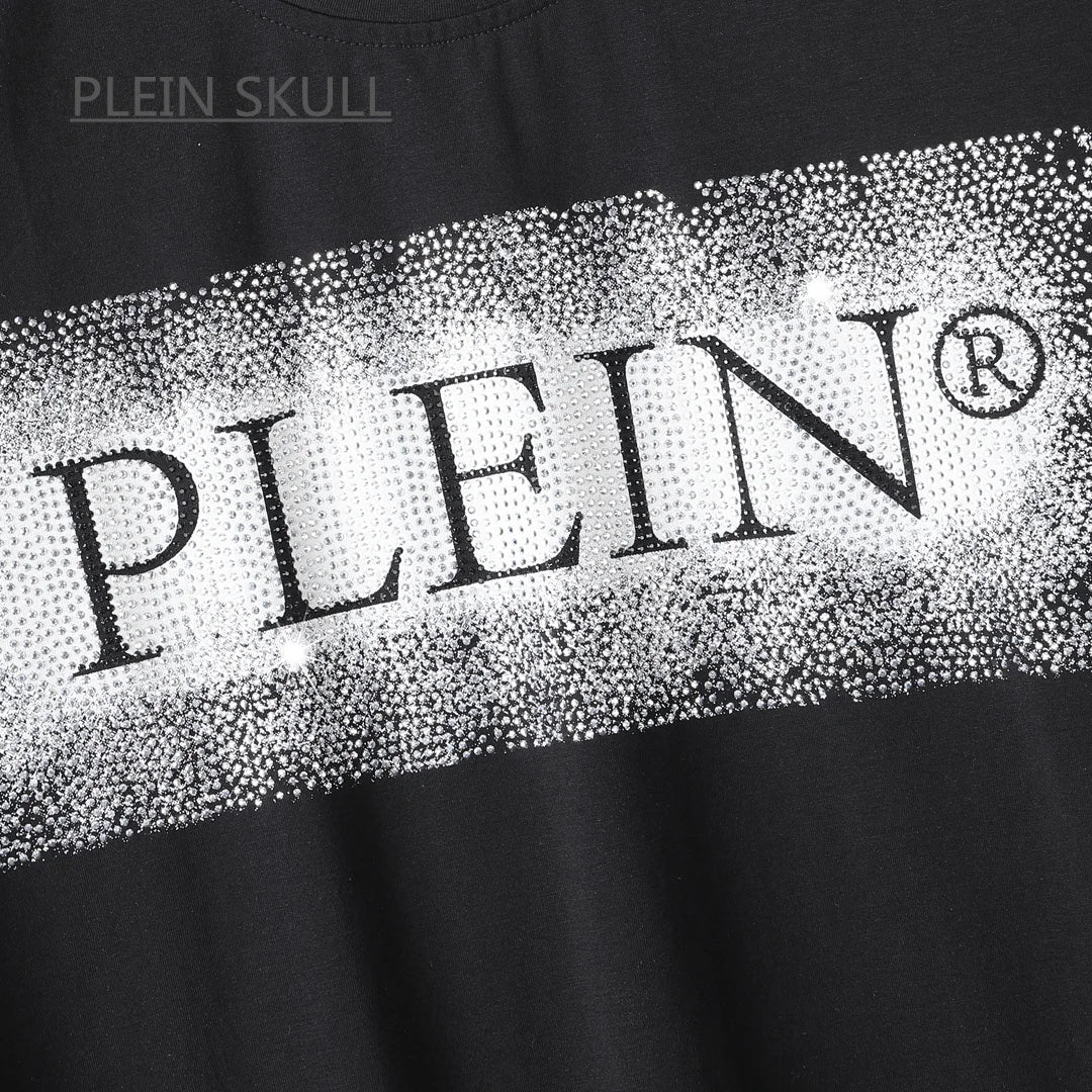 PLEIN SKULL Lightweight Men's T-shirt Fit Gothic Punk Party Short Sleeve Top Round Unisex Sports Retro Summer Trend Neck Tee