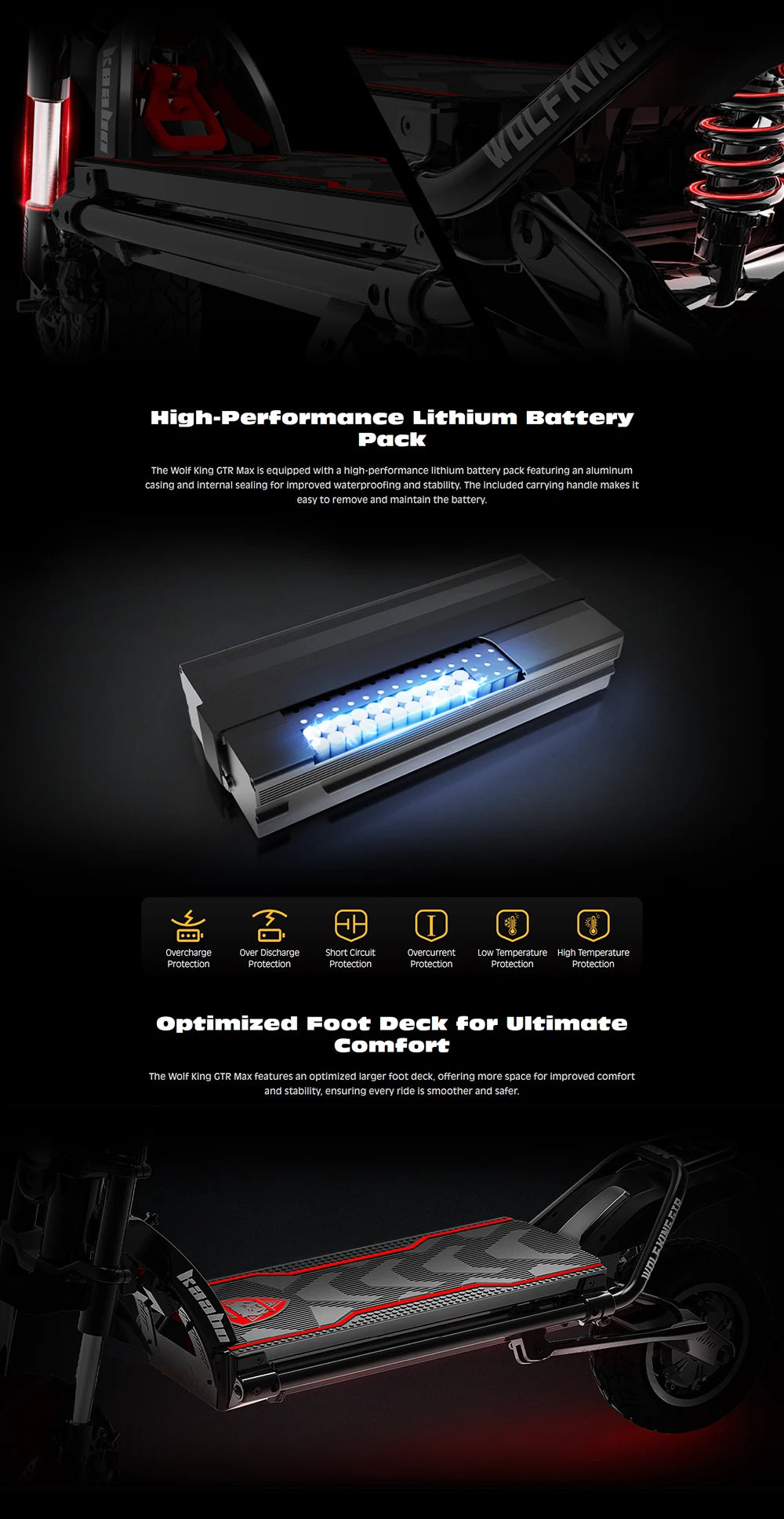 Original Newest Kaabo Wolf King GTR Max 72V 40Ah Battery 72V 100A 2-in-1 FOC Controller TFT display IPX7 Kaabo Electric Scooter