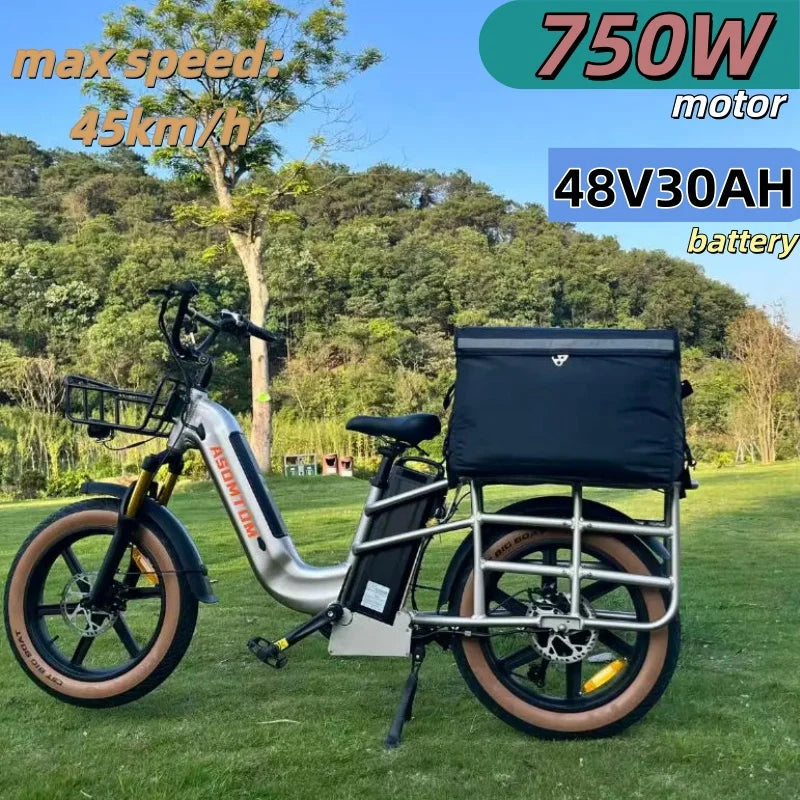 Electric bike 750W motor 48v30ah lithium Battery 45km/h E-bike 20 inch tire mountain off-road riding Transportable E bicycle