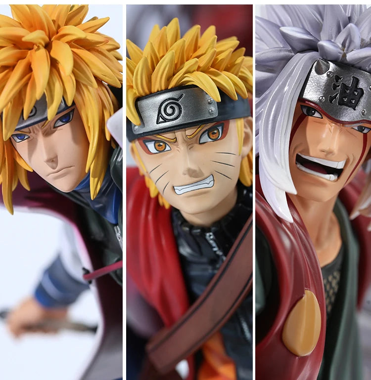 40cm Naruto Anime Figure Uzumaki Naruto Jiraiya Namikaze Minato statue Action Figure collect Pvc Model Doll Childrens Gift Toys