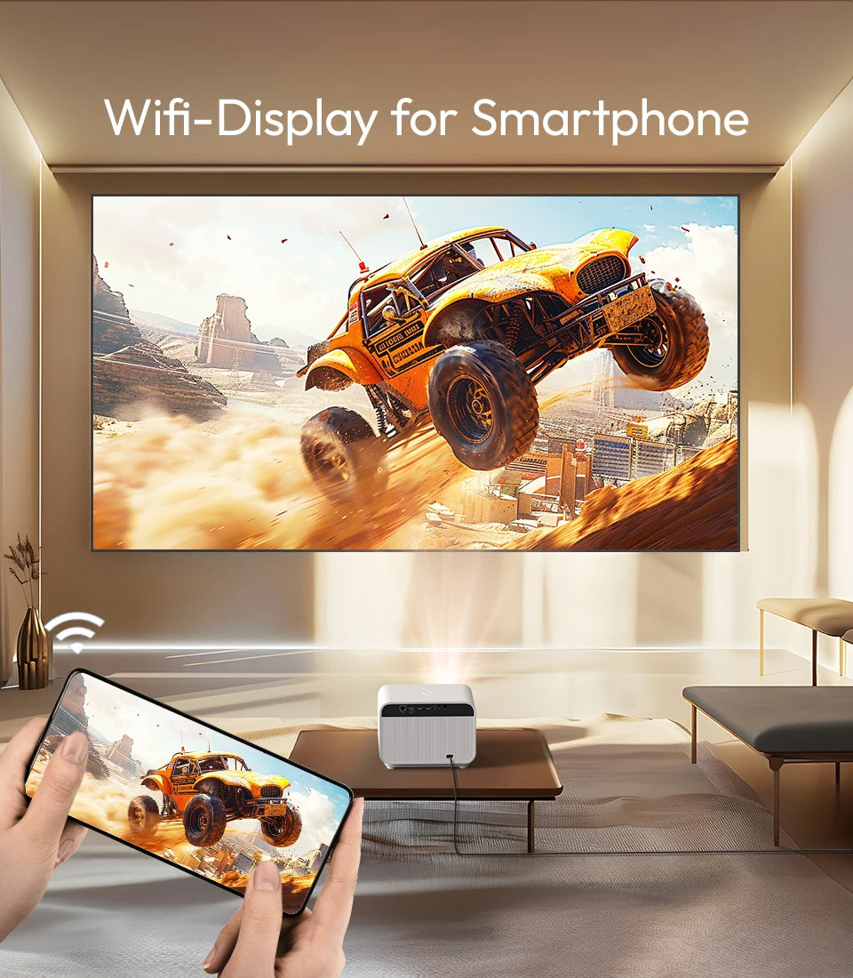 BYINTEK LOVE U12 Full HD 1080P Projector 4K 800 ANSI Android WiFi 6 Auto Focus Home Theater Projectors for Movie Meeting Video