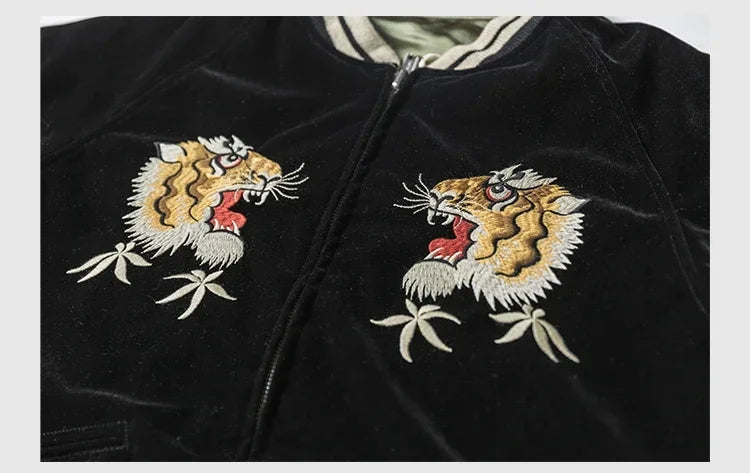 Non Stock Suka Reversible Souvenir Jacket Embroidered Sukajan Baseball Outerwear