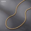VOJEFEN 14K Solid Gold Necklace Genuine 585 Pure Gold Cuban Chains Luxury High Quality Designer Jewelry Women/Mens Accessories