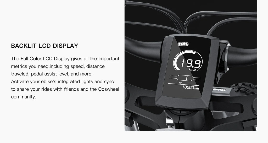 COSWHEEL T26 Electric Bicycle 1500W Ebike Powerful motor 48V25AH lithium battery adult Electric Bike 26*4 Inch Fat Tire E-bike