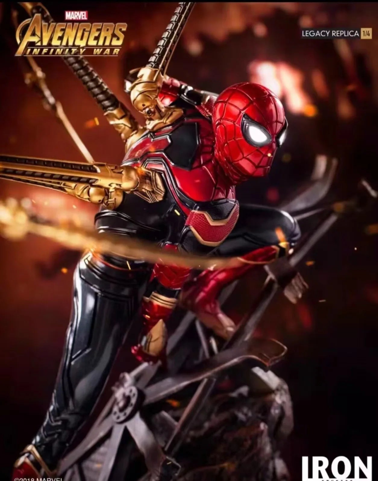 New Product In Stock Spider Man Figurine Avengers: Endgame Peripheral Steel Battle Suit Model Ornament Birthday Gift