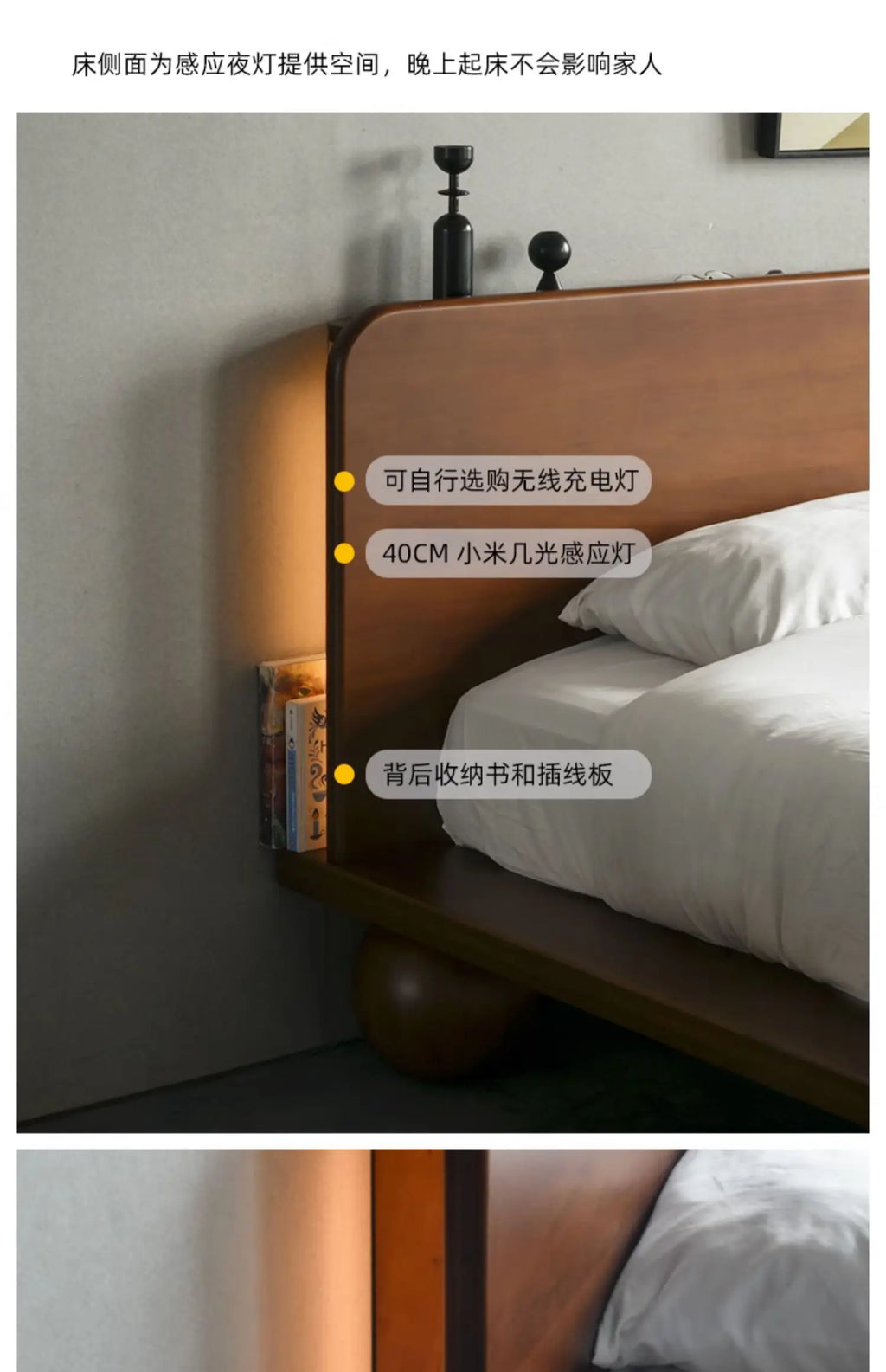 European Headboard Bed Frame Double Wood Elegant Nightstands Twin Bed Frame Queen Size Full Cama Moderno Lujo Home Furniture