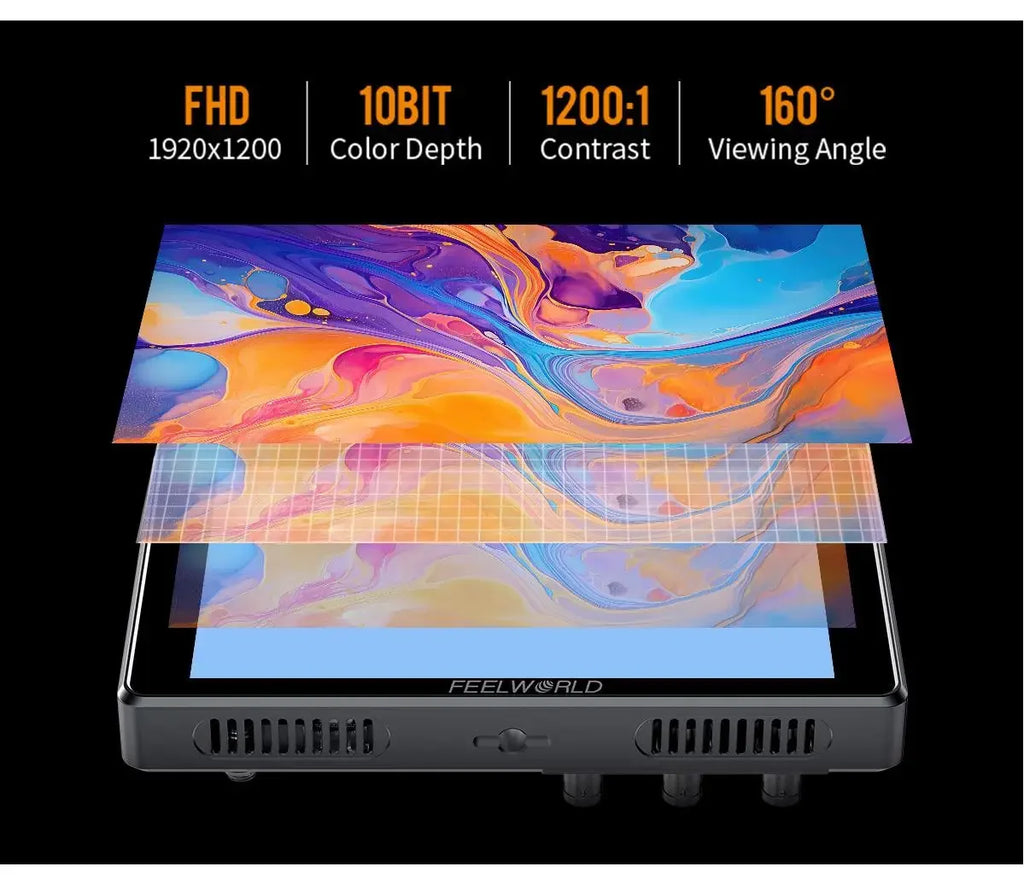 FEELWORLD S7 7-inch 12G-SDI HDMI2.0 Camera Field Monitor 1920x1200 pixels 4K HDMI High Brightness 1600nit