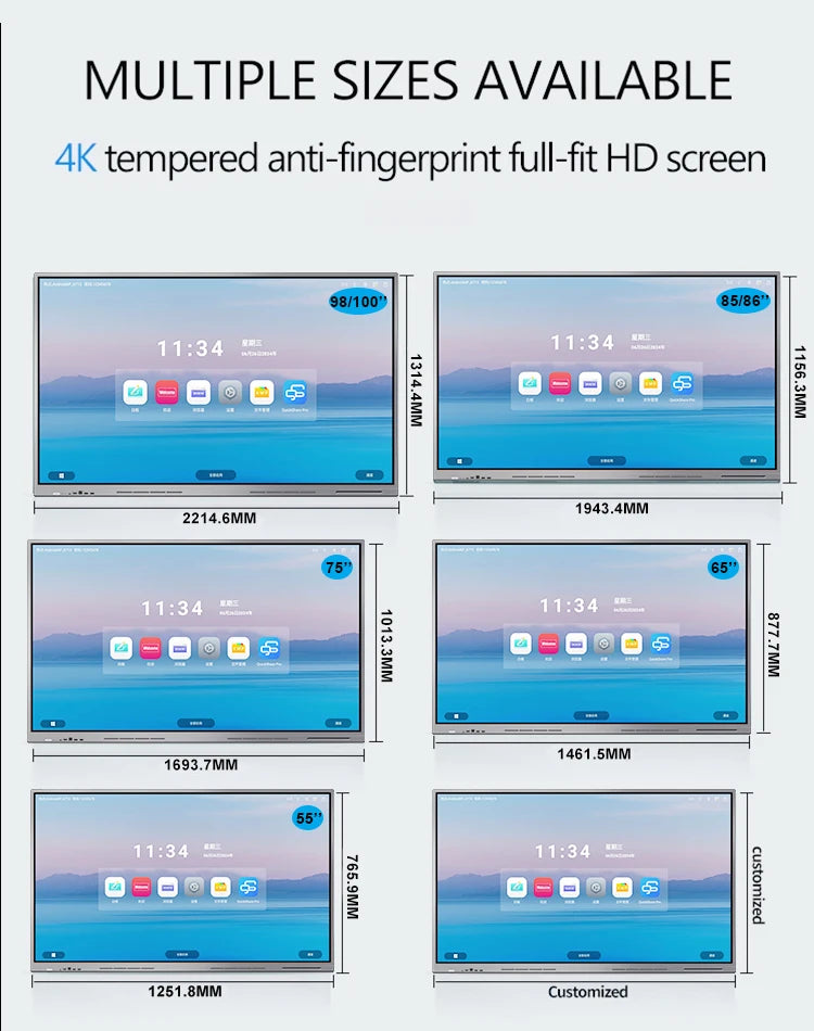Ultra HD 4K Large Screen LCD LED TouchTV 43 55 65 70 Inch Wifi Slim Karaoke Television Sample 75 Inch Full HD Android TV Smart