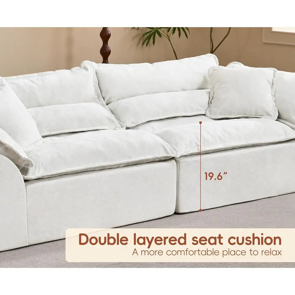 3 Seater Sectional Sofa with Removable Cushions for Living Room