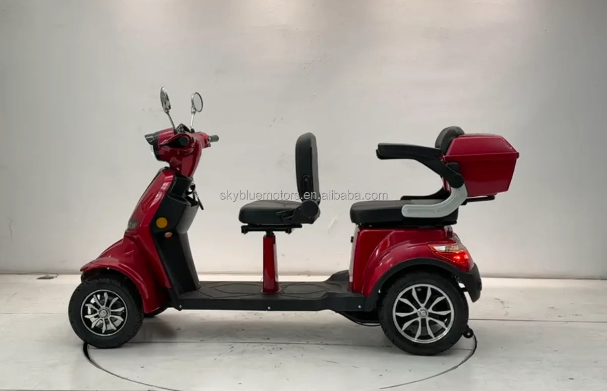 Modification Made in China Low Speed High-Quality Mobility Scooter 1000W 4 Wheel Two-Seat Electric Motorcycle for the Elderly