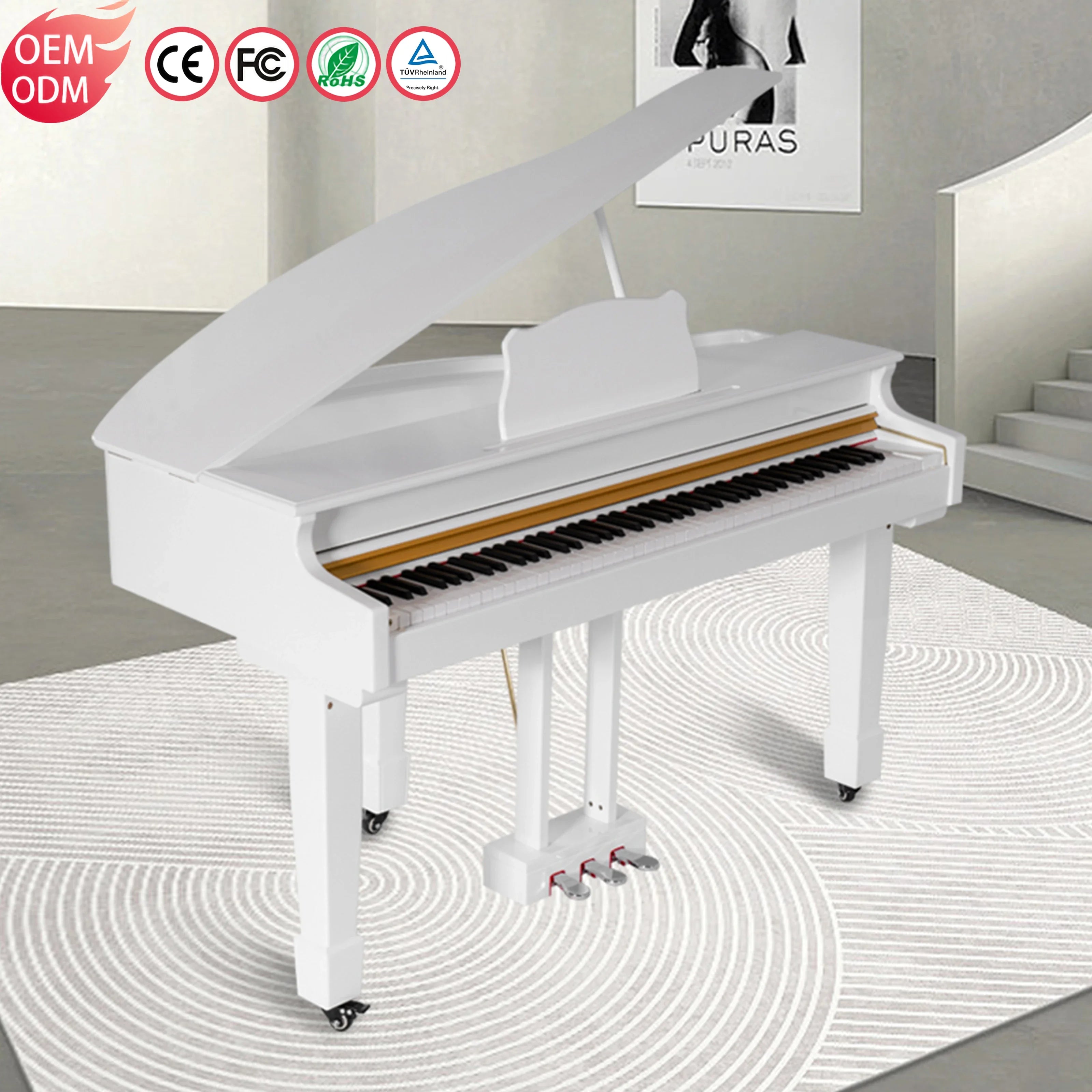 88-Key Professional Grand Digital Piano Weighted Electronic Keyboard Synthesizer Musical Instrument for Stage Studio Practice