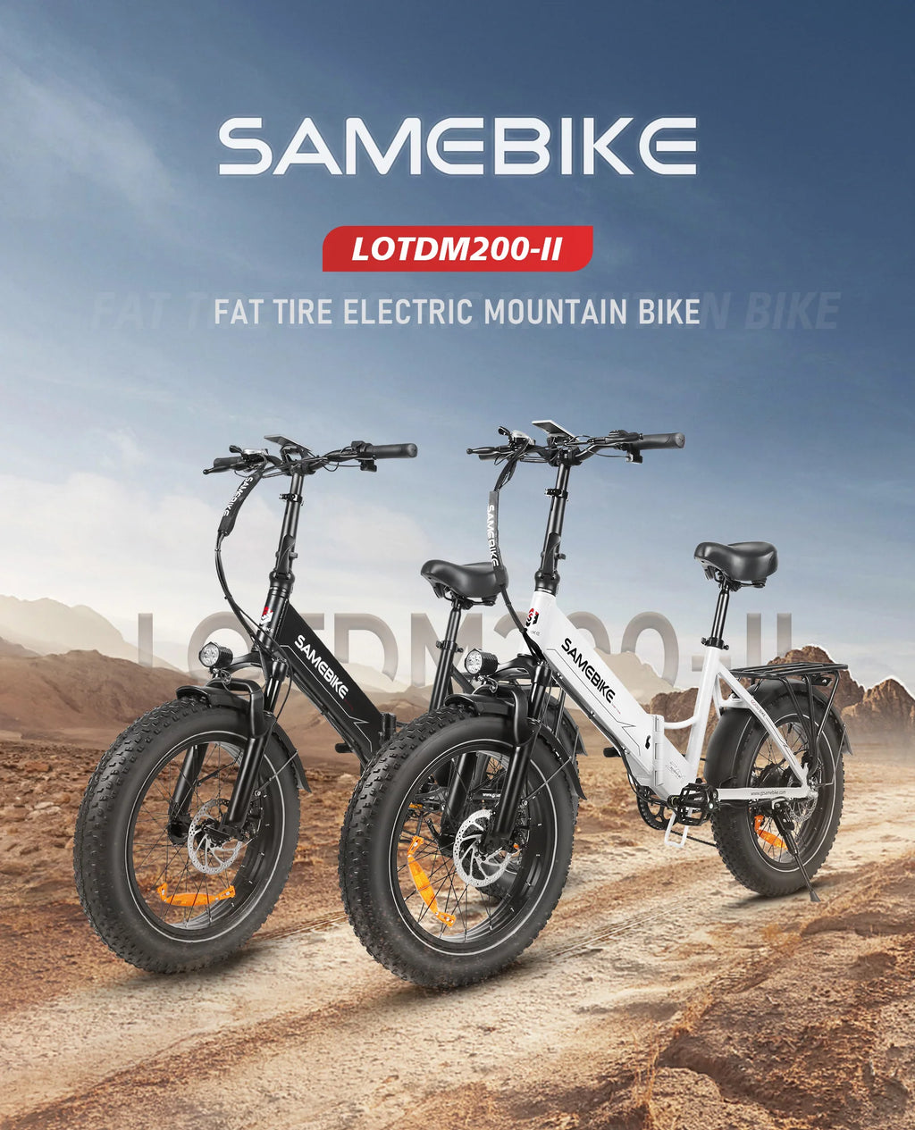 SAMEBIKE LOTDM200-II NFC Smart Key Electric Bicycle 750W 48V13AH Folding Electric Bike 20*4.0 Inch Fat Tire Mountain E-Bike