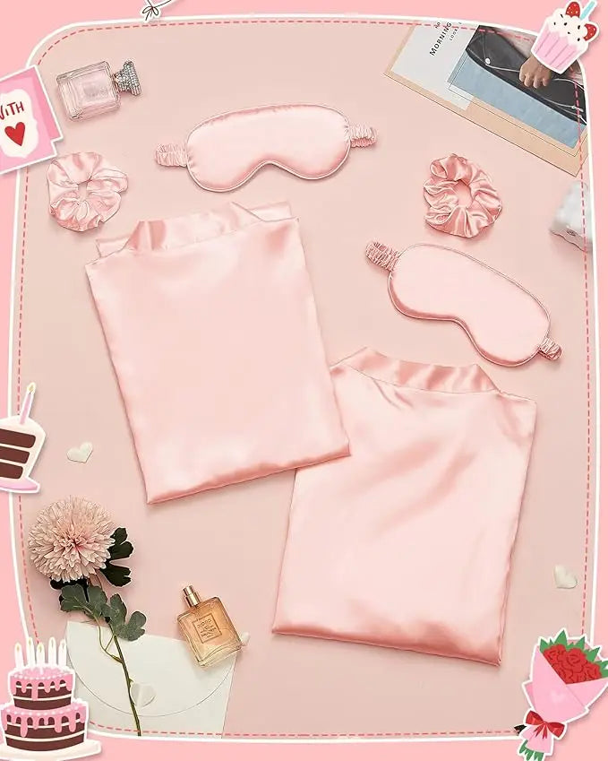 12 Pack Satin Women Robes Kimono Robe Bulk with Sleeping Mask and Hair Tie Sets Silky Bathrobes for Birthday Wedding Party