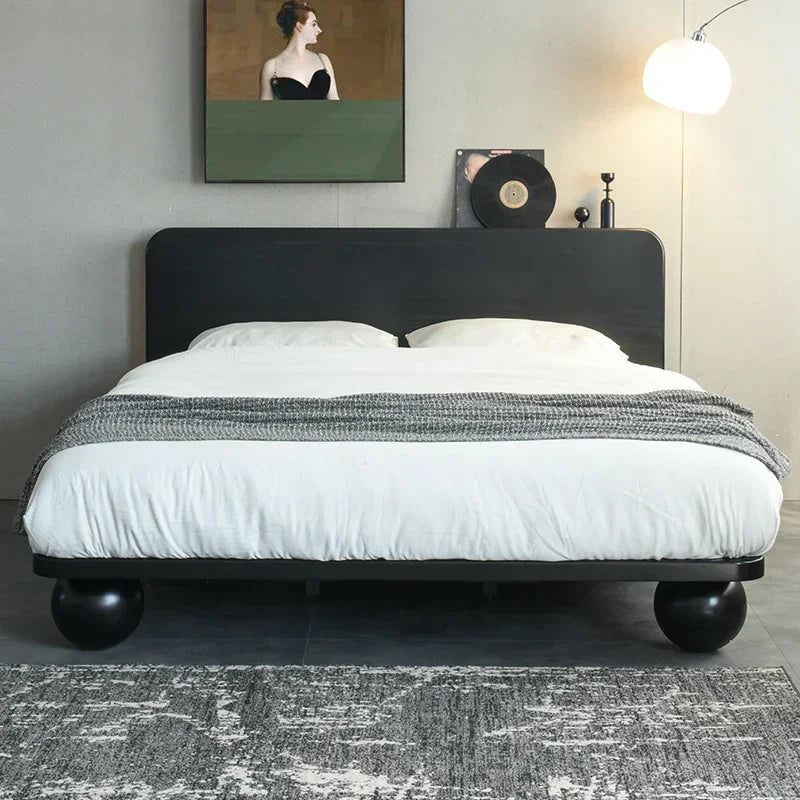 European Headboard Bed Frame Double Wood Elegant Nightstands Twin Bed Frame Queen Size Full Cama Moderno Lujo Home Furniture