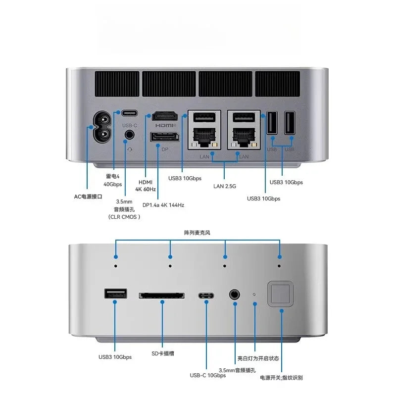 GTi12 UItra 12900H/HK i9 PC Gaming Mini Desktop Computer Console Display