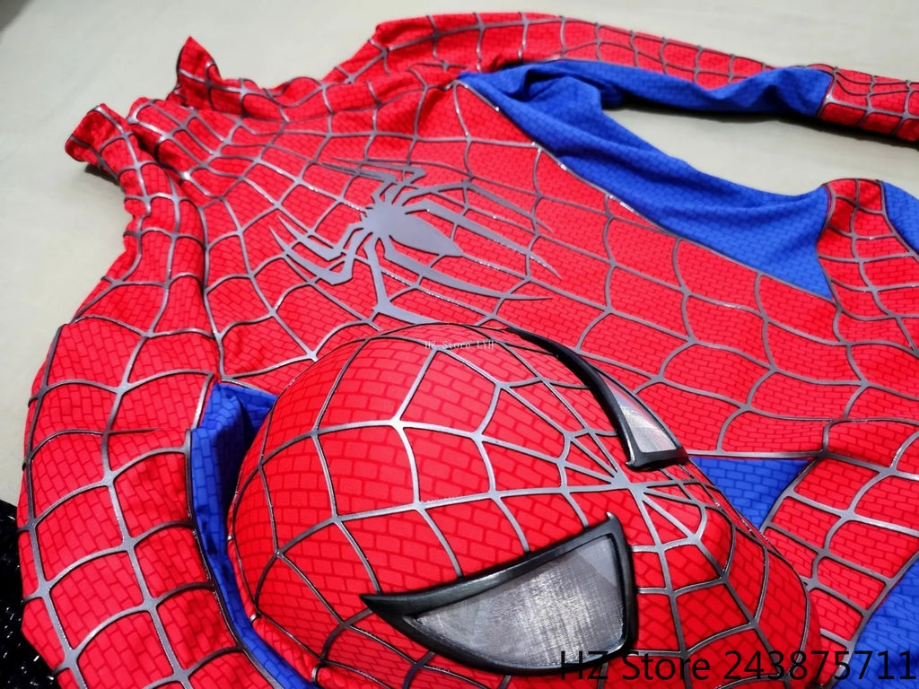 Classic Tobey Spider-Man Costume 1:1 Wearable 3D Toby Spider-Man Jumpsuit with Mask Webs Handmade Cosplay Suit for Coser Gift