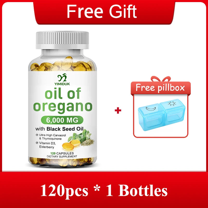 Yimiduk Oregano Oil Extract Softgels - Powerful Herbal Supplement for Immune, Respiratory & Digestive System Support
