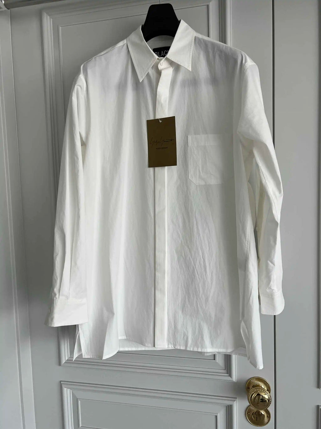 TOP-YAMAMOTO original design white pure cotton long-sleeved shirt