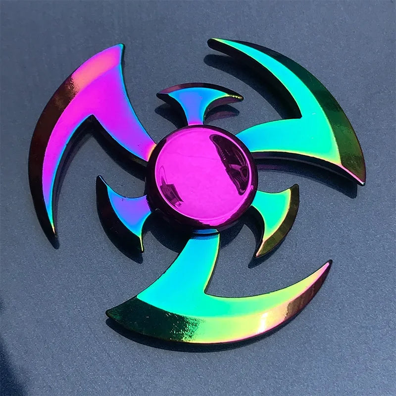 New Rainbow Metal Hand Spinner Focus Toy Ninja Fidget Spinner R188 Bearing Electroplate Stress Relief Toys for Adult Wholesale
