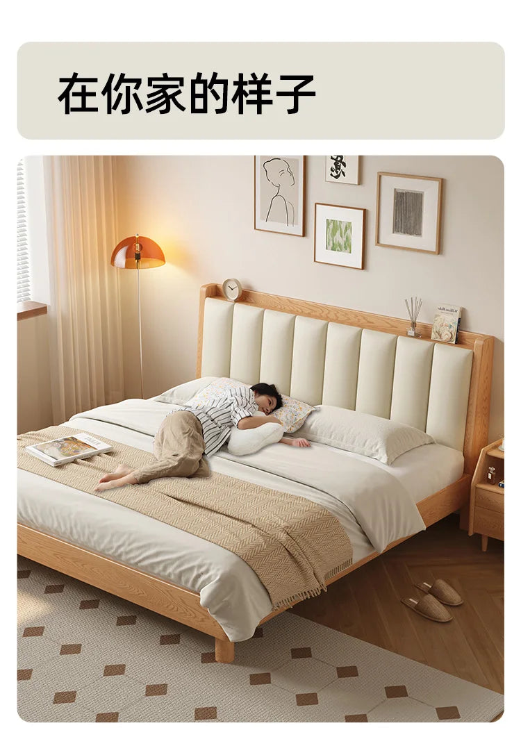 Elegant Headboard Bed Frame Double Wood Simple King Queen Bed Frame Nightstands Modern Cama Moderno Lujo Bedroom Furniture