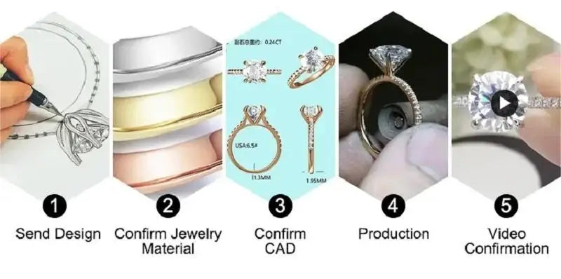 Ruif Customization Special Design 9k Gold Moissanite Rings  for Woman and Men  Jewelry High Quality Party Wedding Gift