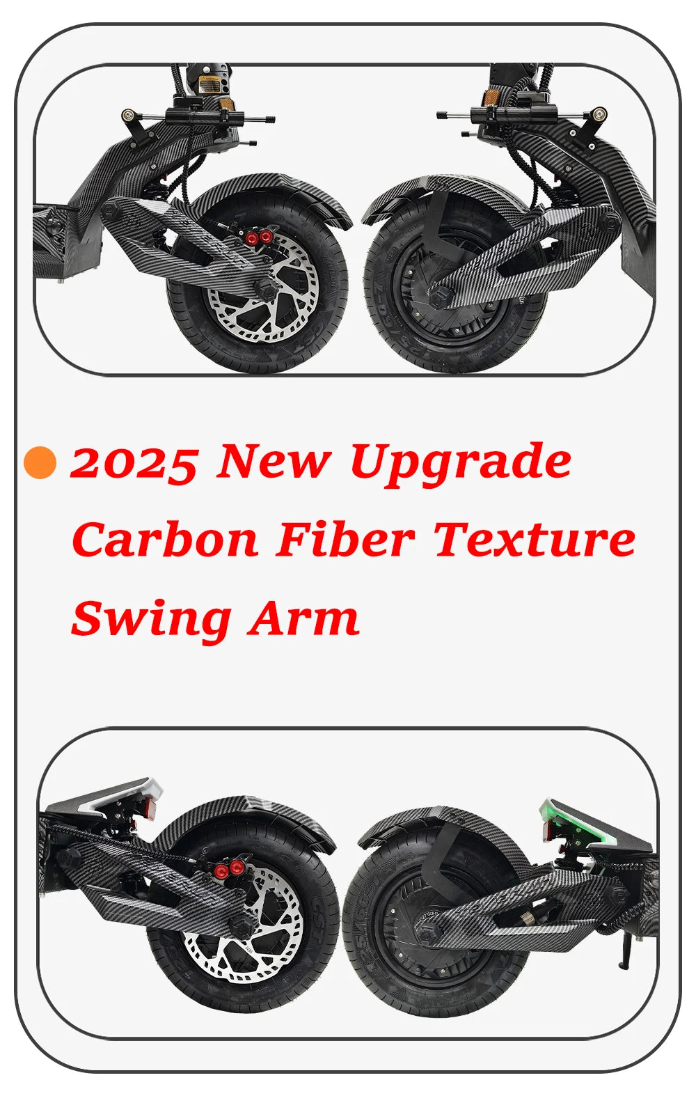 TEVERUN Fighter Supreme+ 7260R V4 2500W*2 Dual Motor 72V 60Ah Battery 4inch Display 4Pistons Brake 13inch Tire Scooter