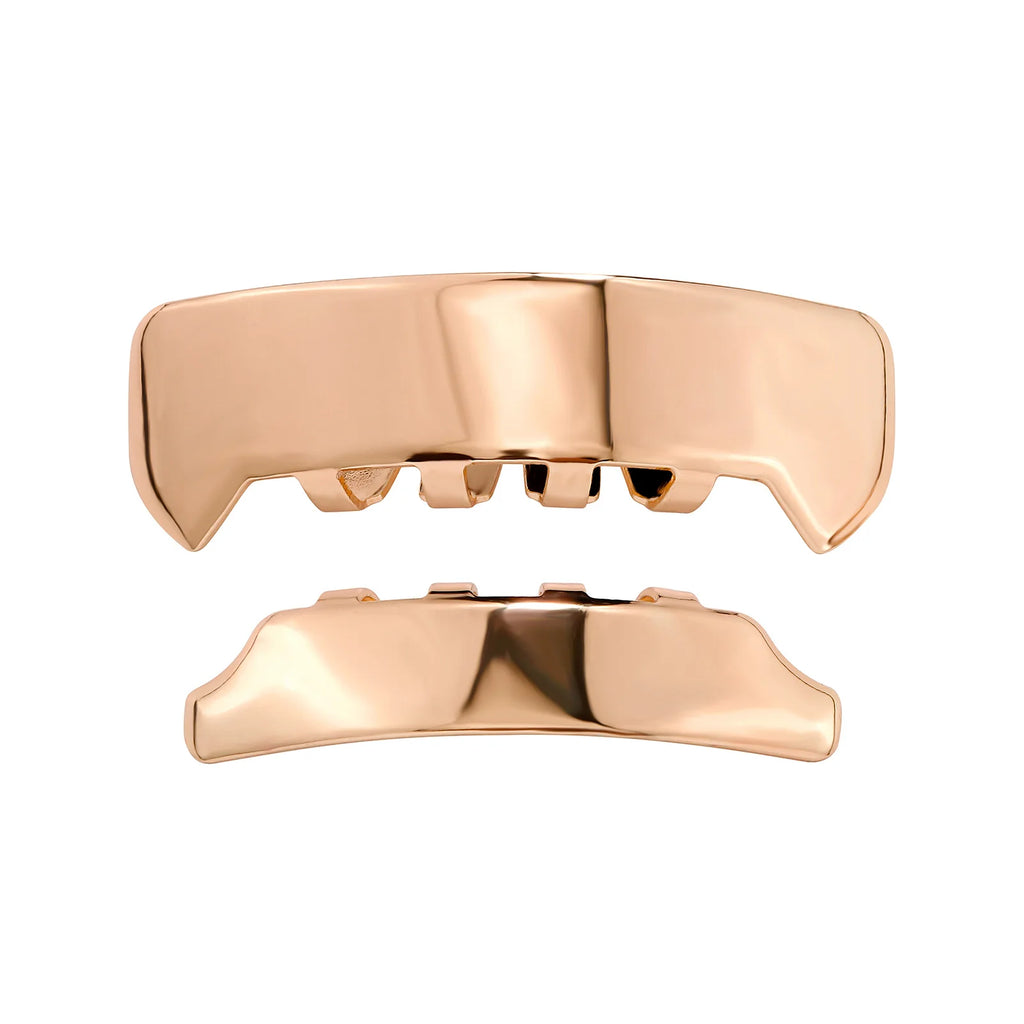 TOPGRILLZ Cyberpunk Square Glossy Tooth Grillz Braces Hip Hop Trapezoid 6 Top&6 Bottom Teeth Caps For Women Men Rapper Jewelry