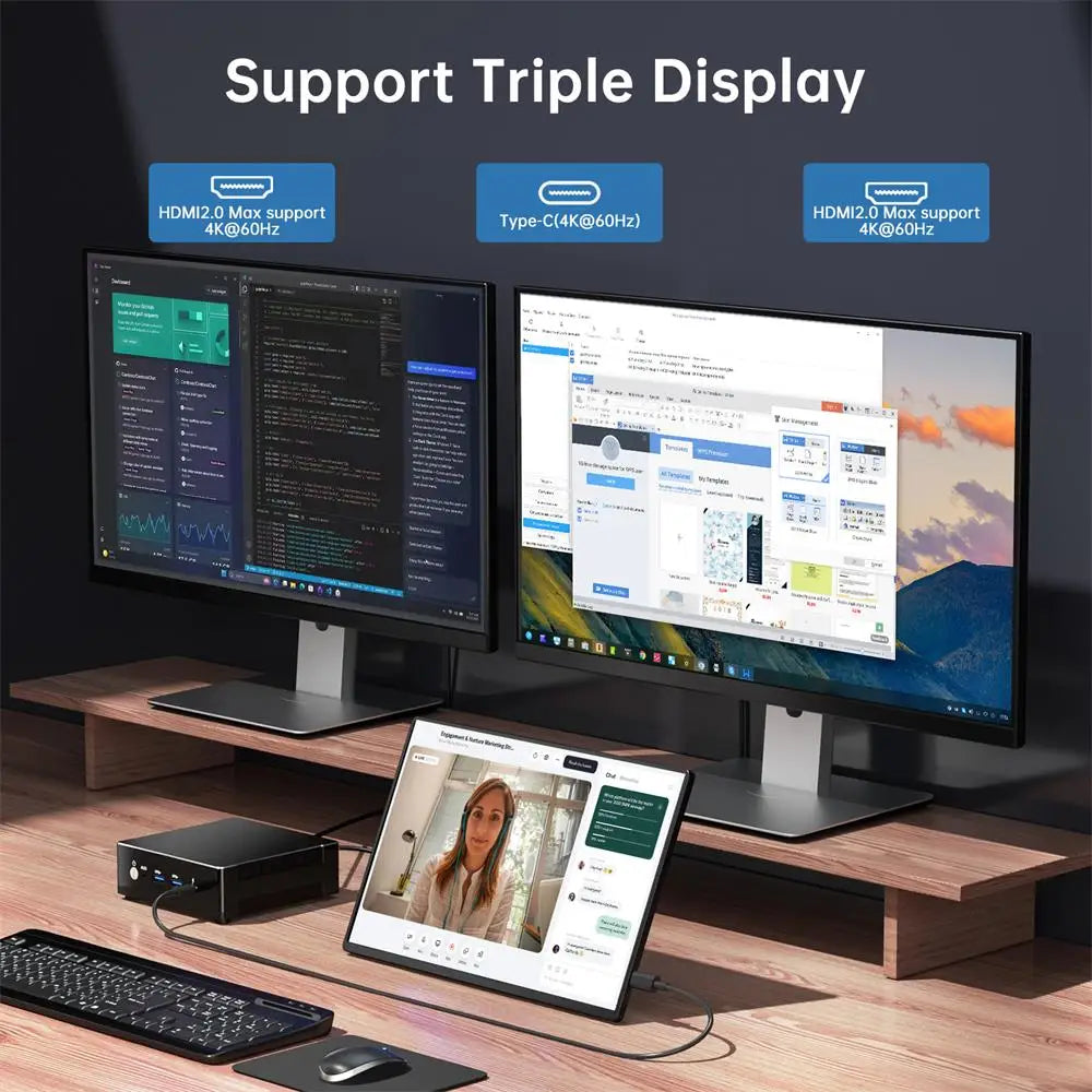 AMD Ryzen 9 7940HS 64GB DDR5 2TB NVMe WiFi6 Gaming Mini Pcs 4USB Type-C For 4K Streaming And LOW Power Supply Desktop Computer