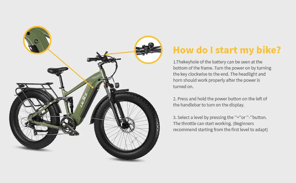 Lacros Thunder adult E-bike，750W city ebike，48V20AH Electric Bicycle，26 Fat Tire E-Mountain bike