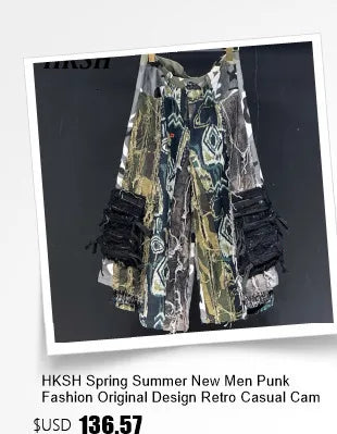 HKSH Original Niche Design Spring Summer Men Floral Casual Pants Simple Light Luxury Waste Land Women Chic Ins Punk Vibe HK22699