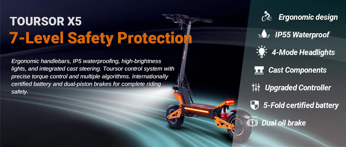 11-Inch Off-Road Tires Foldable Dual Suspension 6000W 60V Motor 38AH High Speed 85km/H IP55 Waterproof Electric Scooter for