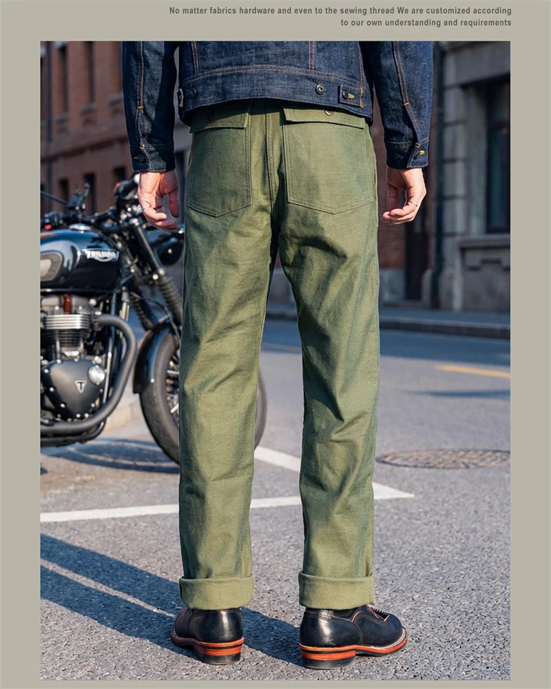 Red Tornado 15oz Heavyweight Cotton Sateen OG-107 Fatigue Pants Vintage Military Style Men's Casual Trousers