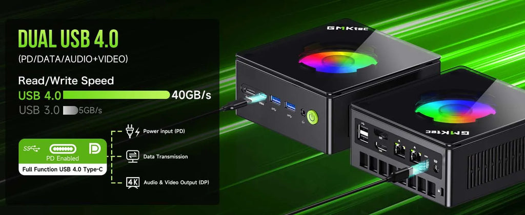 GMKtec Oculink Gaming PC K11 K8 Plus M7 AMD Ryzen 9 8945HS 8845HS 6850H 2*USB4 2*DDR5 2*2.5G LAN Windows 11 Mini desktops WiFi6