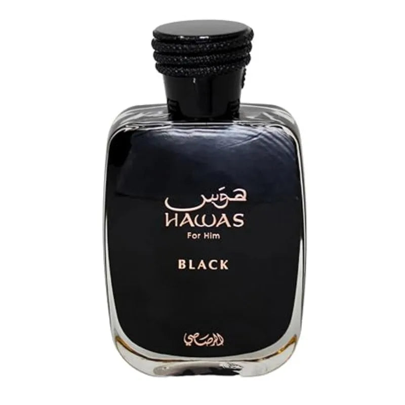 Hawas Black By Rasasi for Men - 3.38 Oz EDP Spray Makeup Women's Perfume Bold Long Lasting Arabian Perfume